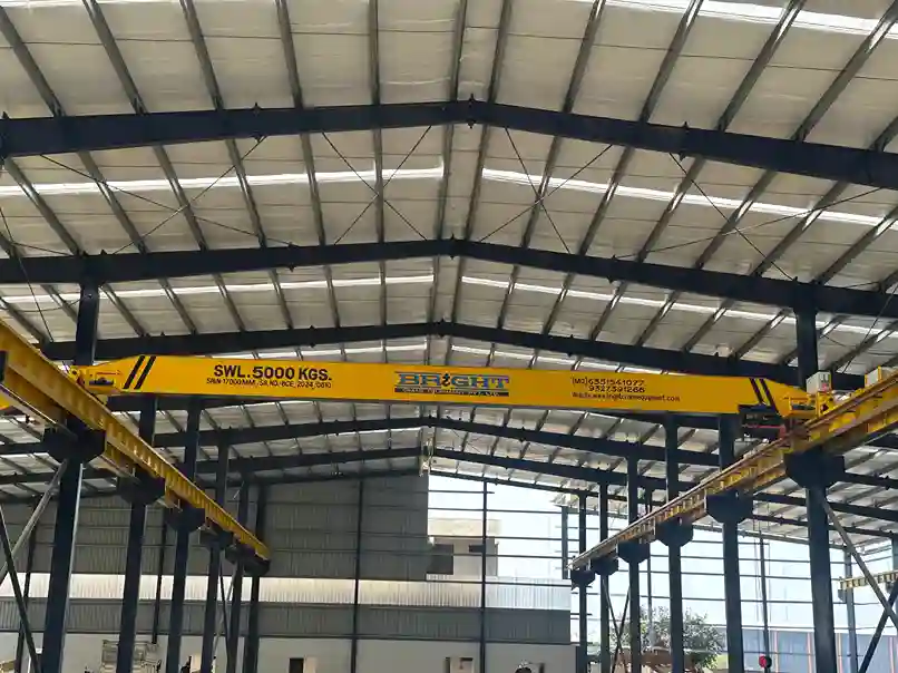 Single girder EOT crane installation in power plants