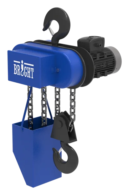 Hook suspended electric chain hoist without chain bag