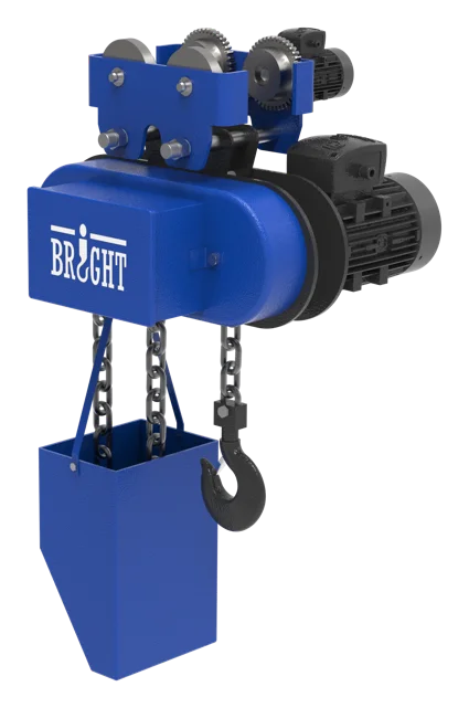 Motorized trolley electric chain hoist with chain bag