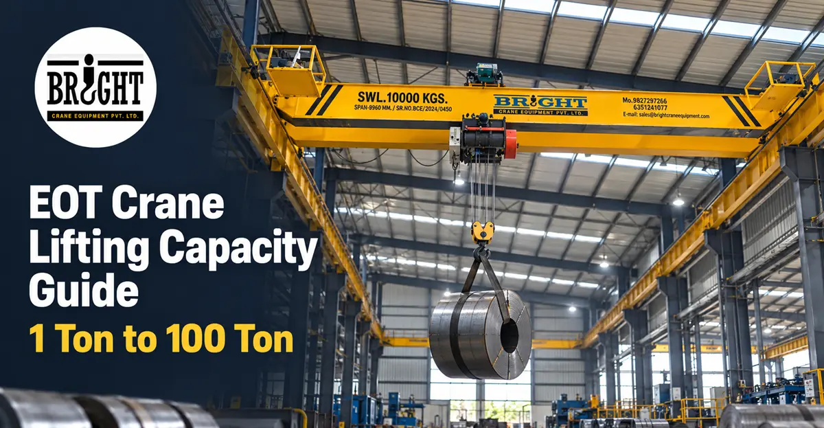 EOT crane lifting capacity guide from 1 ton to 100 ton